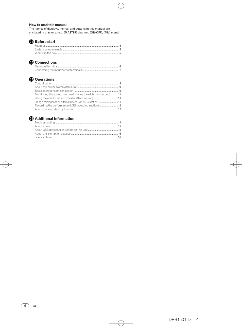 Dj mixer, Operating instructions | Pioneer DJM-350-W User Manual | Page 4 / 116