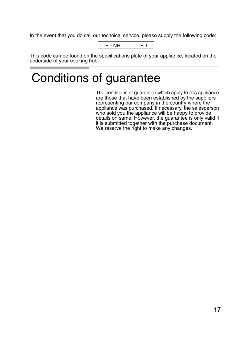 Conditions of guarantee | Bosch PCD345DEU Domino gaz 30 cm User Manual | Page 18 / 86