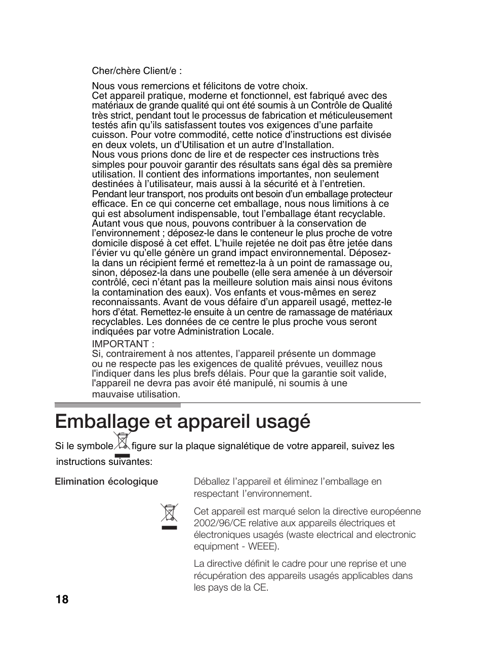 Emballage et appareil usagé | Bosch PCD345DEU Domino gaz 30 cm User Manual | Page 19 / 86