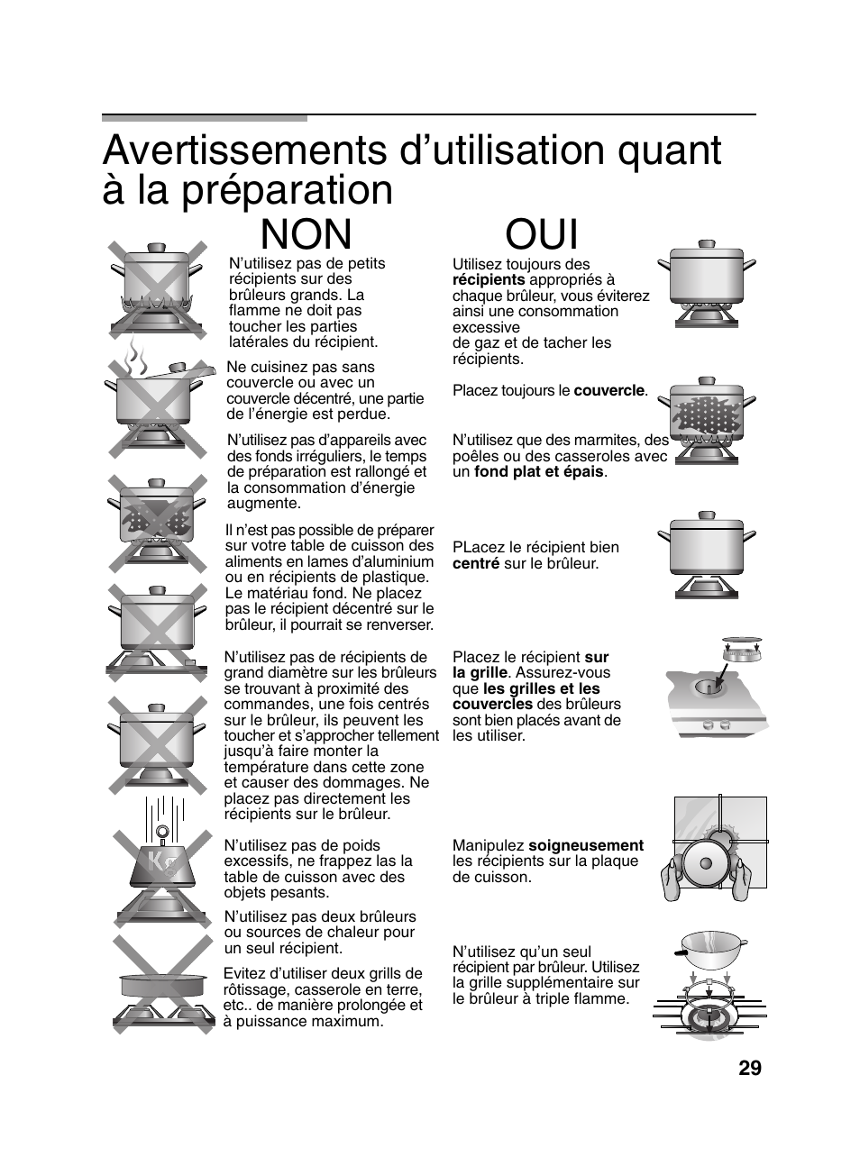 Non oui | Bosch PCD345DEU Domino gaz 30 cm User Manual | Page 30 / 86