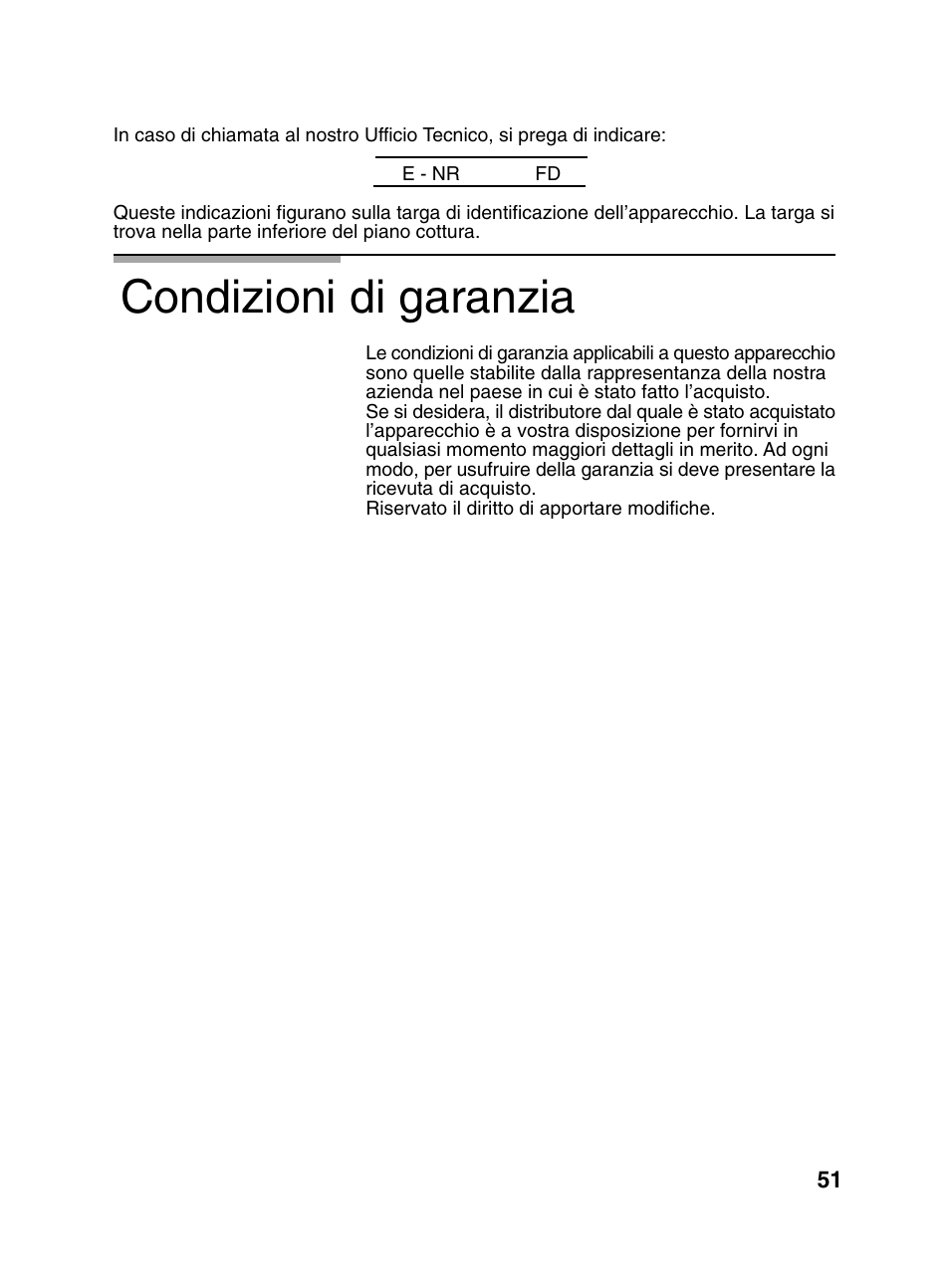 Condizioni di garanzia | Bosch PCD345DEU Domino gaz 30 cm User Manual | Page 52 / 86