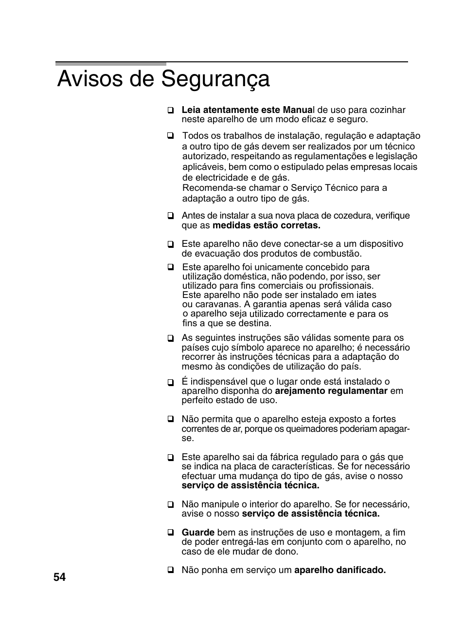 Avisos de segurança | Bosch PCD345DEU Domino gaz 30 cm User Manual | Page 55 / 86