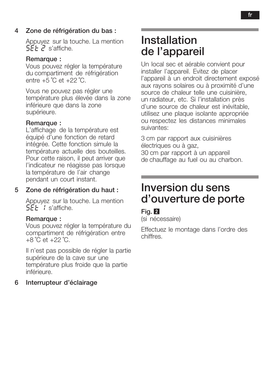 Installation de l'appareil, Inversion du sens d'ouverture de porte | Bosch KSW38940 Cave à vin de vieillissement Premium Luxe User Manual | Page 33 / 75