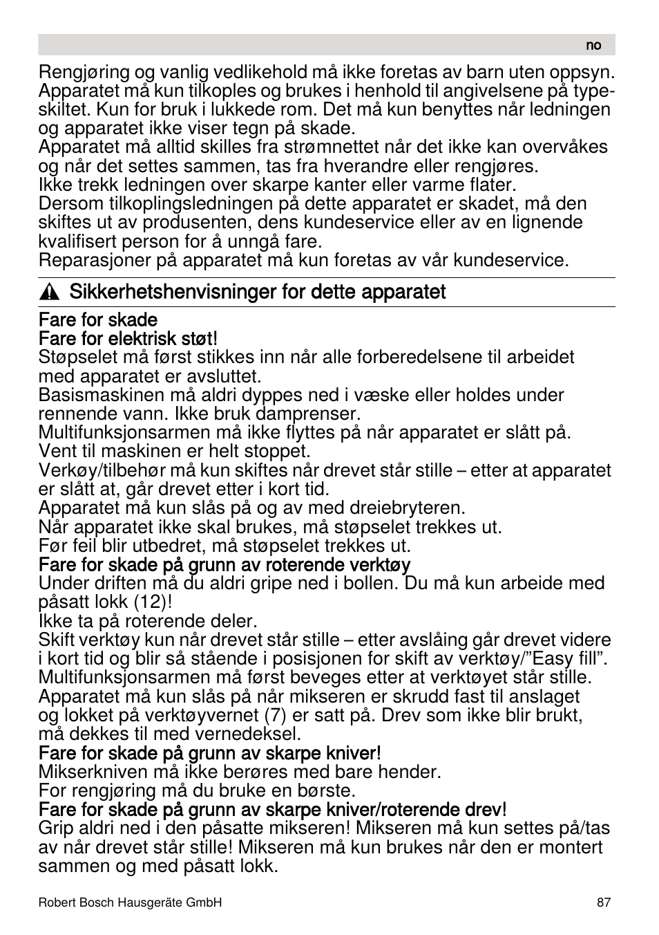 Bosch MUMXL10T Kitchen machine MaxxiMUM User Manual | Page 87 / 132