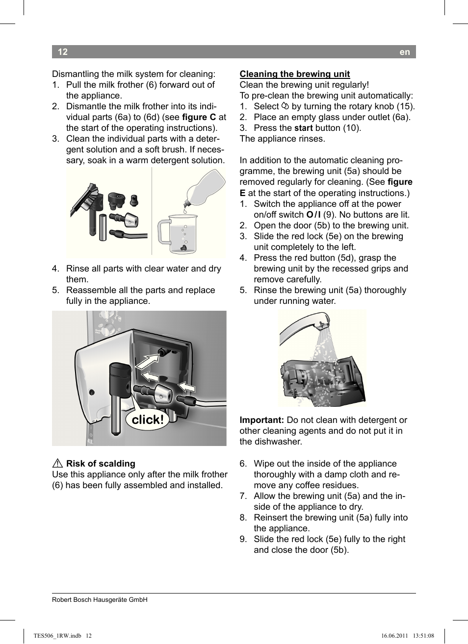 Bosch TES50621RW VeroCafe LattePro Machine à café Expresso automatique Titanium User Manual | Page 16 / 124