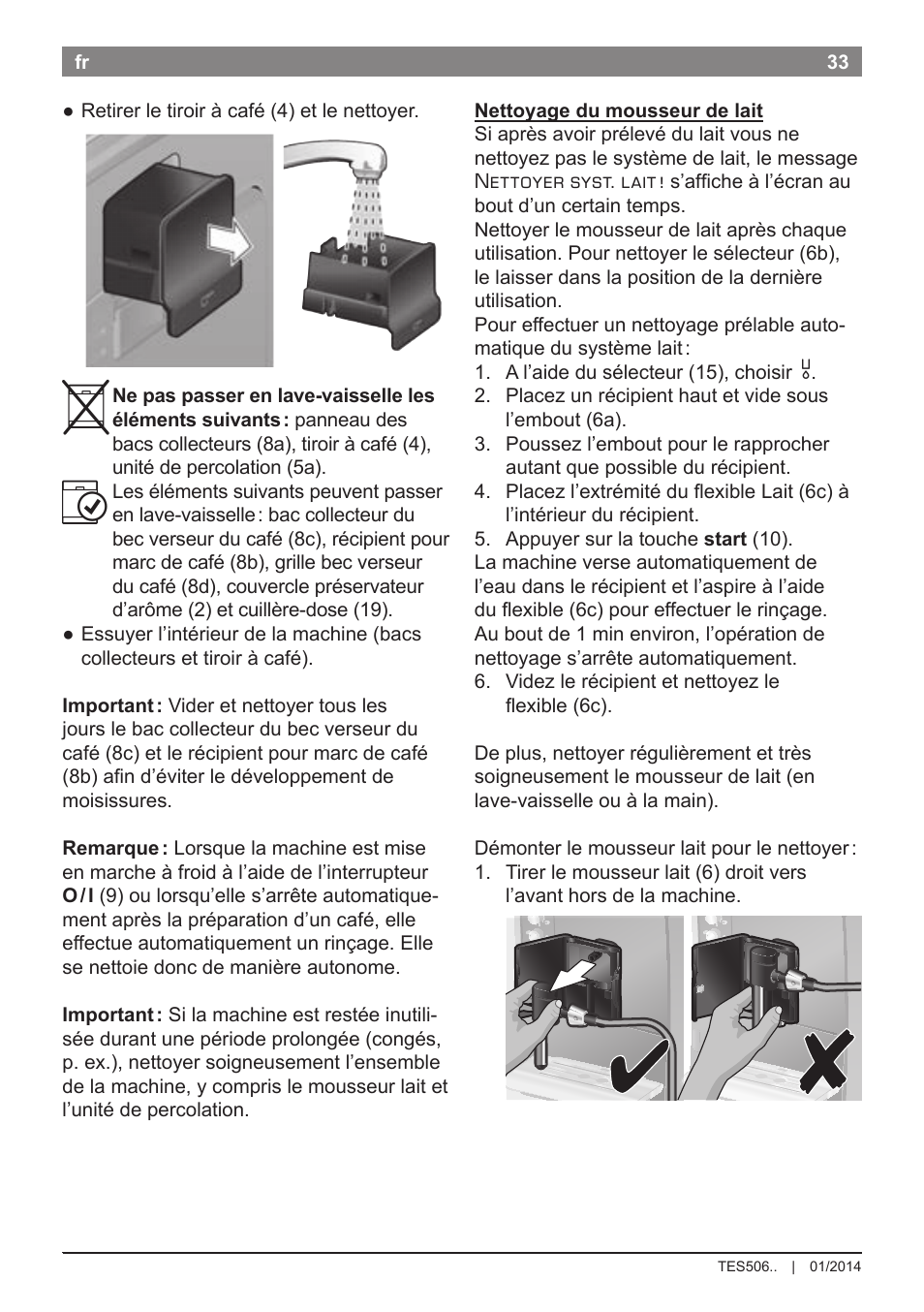 Bosch TES50621RW VeroCafe LattePro Machine à café Expresso automatique Titanium User Manual | Page 37 / 134