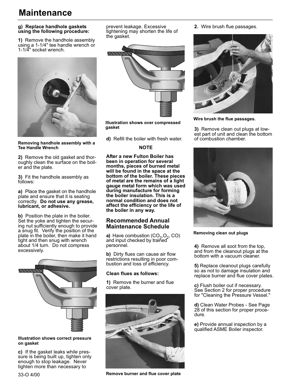 Maintenance | Fulton Classic ICX or FB-F Vertical Tubeless Boilers (Steam) Oil Fired User Manual | Page 43 / 76