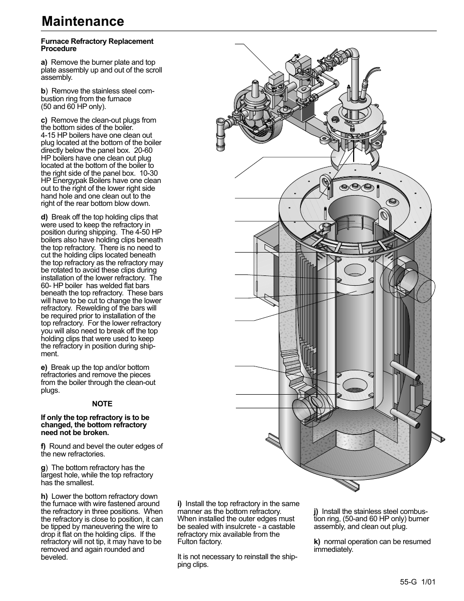 Maintenance | Fulton Edge ICX or FB-F Vertical Tubeless Boilers (Steam), Gas Fired User Manual | Page 64 / 102