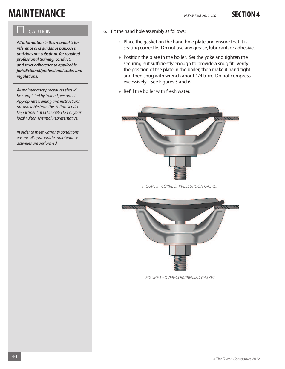 Maintenance | Fulton VMP Hot Water (VMPW) User Manual | Page 34 / 52