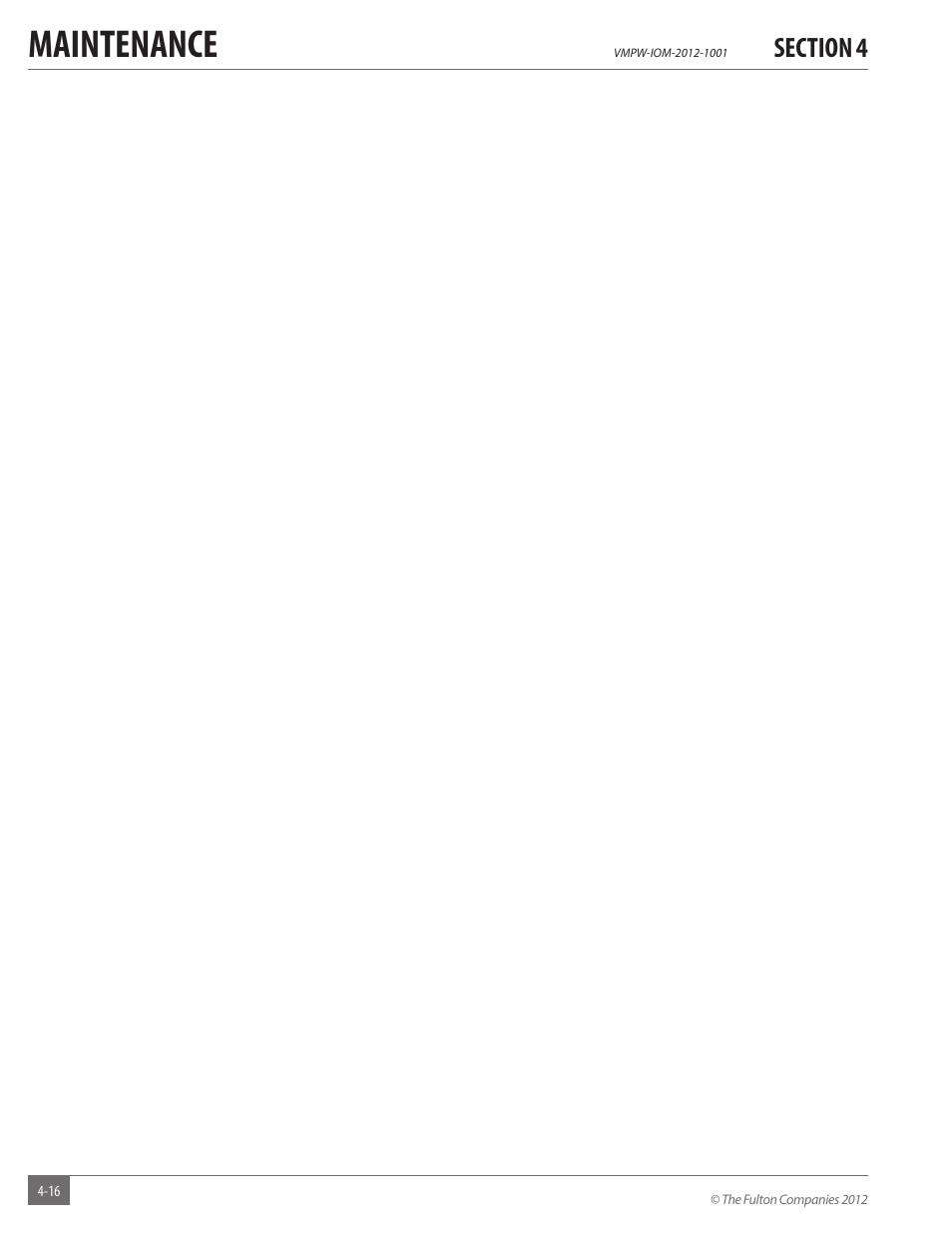 Maintenance | Fulton VMP Hot Water (VMPW) User Manual | Page 46 / 52