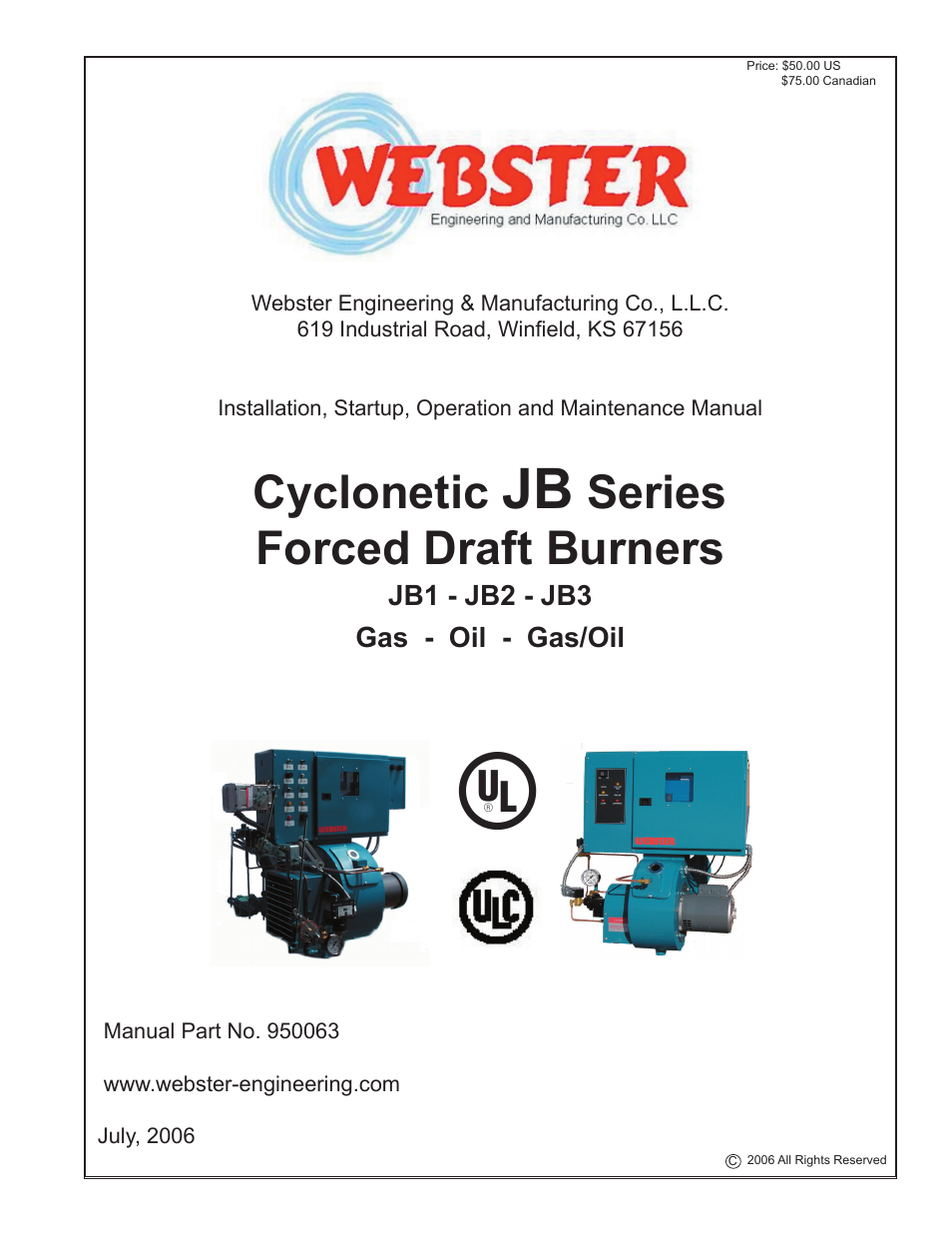 Fulton VMP Webster Oil_Combo Burner User Manual | 52 pages