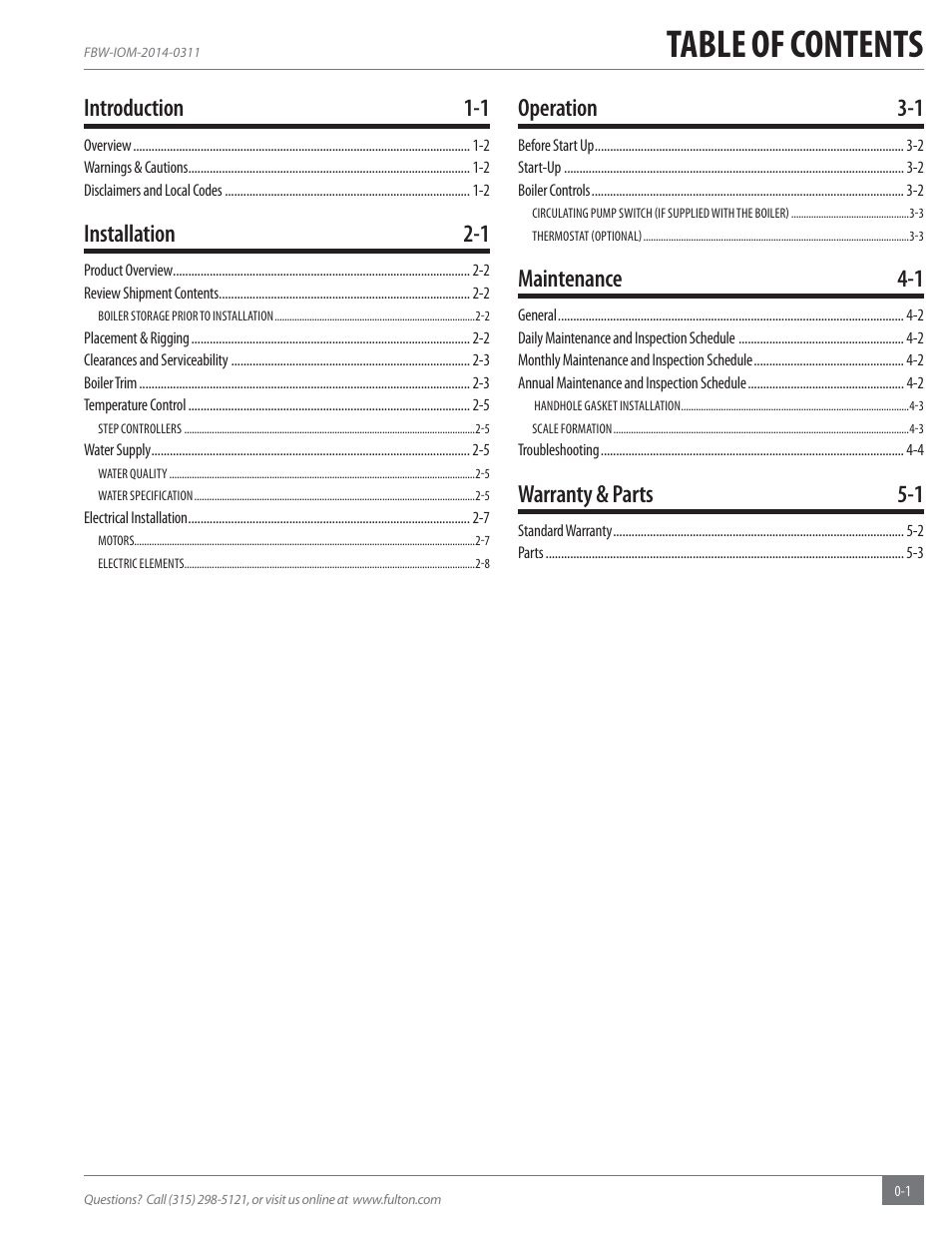Fulton Electric (FB-W) Hot Water Boiler User Manual | Page 3 / 32