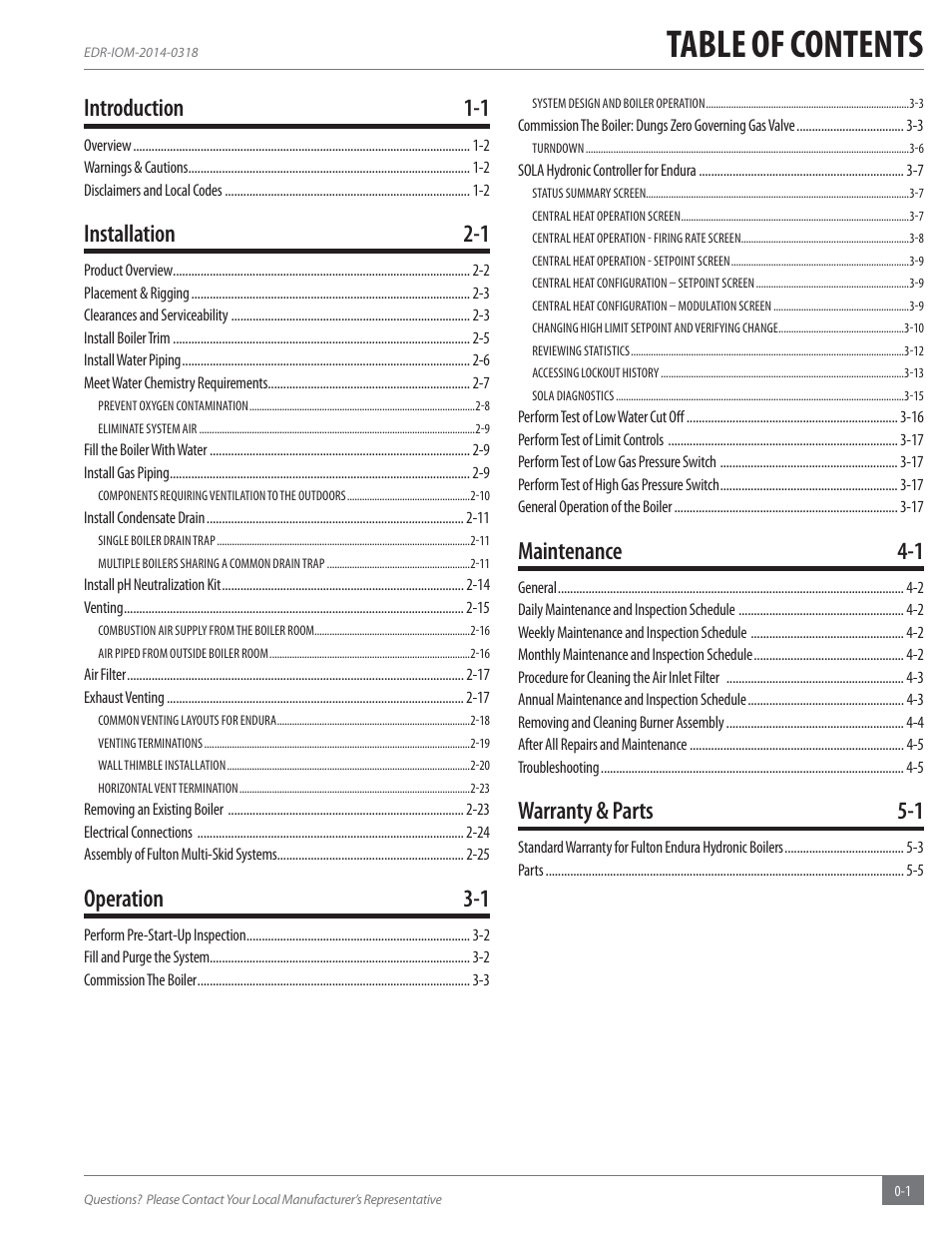 Fulton Endura (EDR) Condensing Hydronic Boiler User Manual | Page 3 / 68