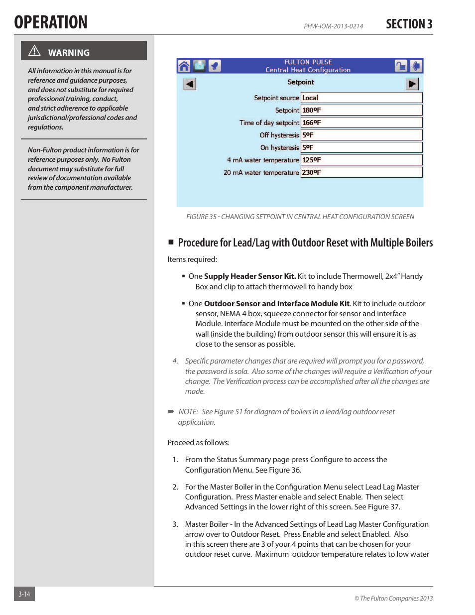 Operation | Fulton Pulse HW (PHW) Fully Condensing Hydronic Boiler User Manual | Page 50 / 84