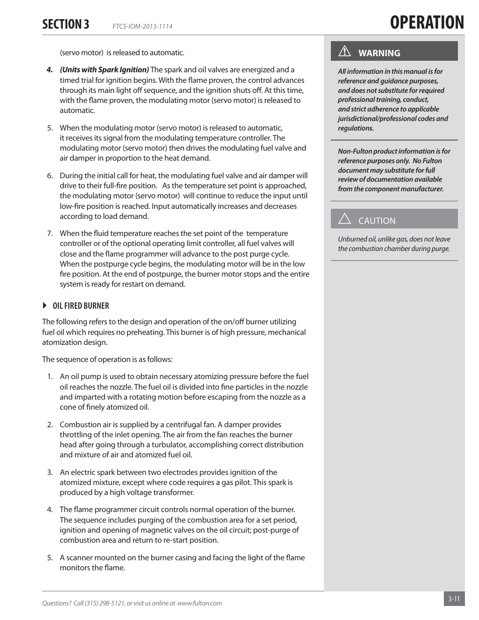 Operation | Fulton Vertical Coil (FT-C_S) Thermal Fluid (hot oil) Heater User Manual | Page 51 / 92