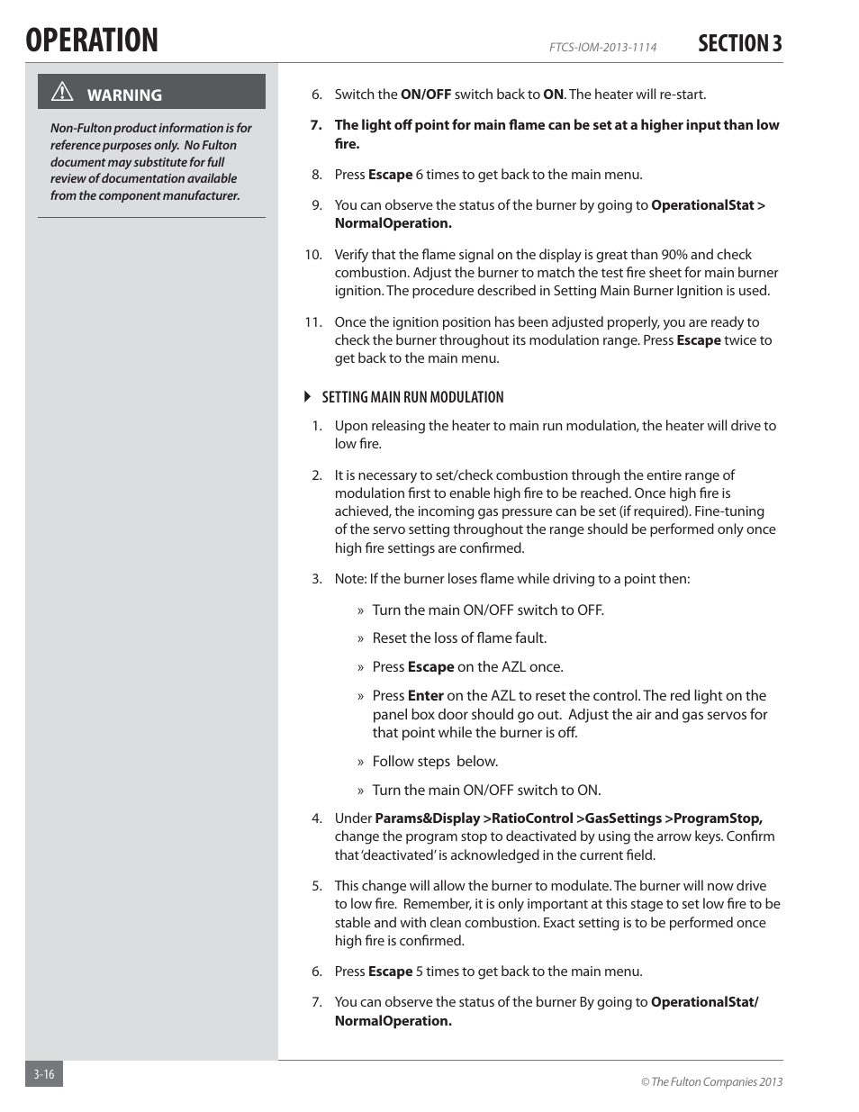 Operation | Fulton Vertical Coil (FT-C_S) Thermal Fluid (hot oil) Heater User Manual | Page 56 / 92
