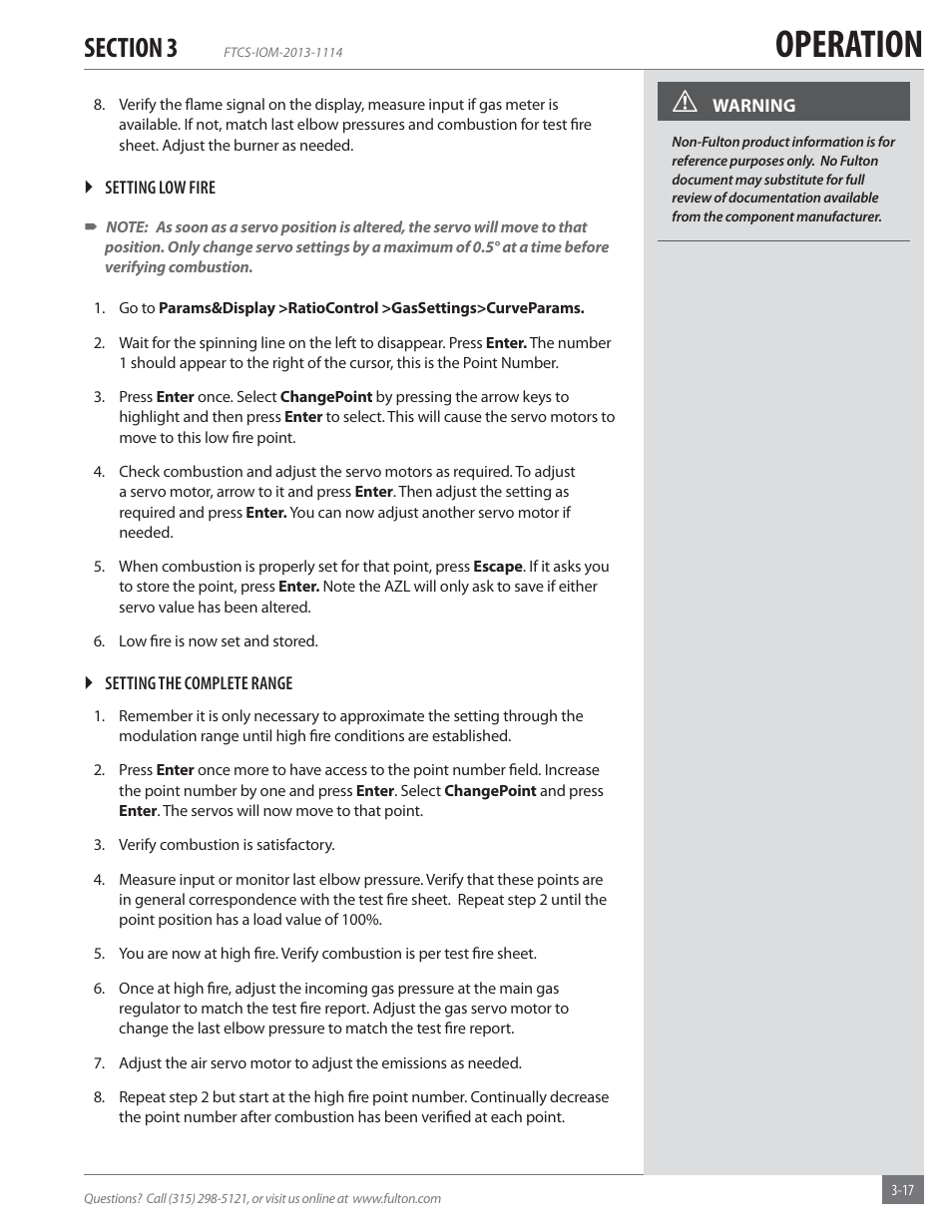 Operation | Fulton Vertical Coil (FT-C_S) Thermal Fluid (hot oil) Heater User Manual | Page 57 / 92