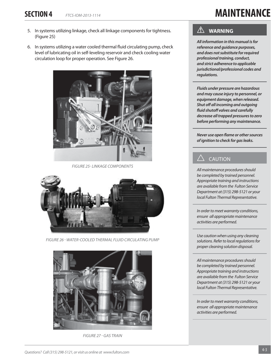Maintenance | Fulton Vertical Coil (FT-C_S) Thermal Fluid (hot oil) Heater User Manual | Page 71 / 92