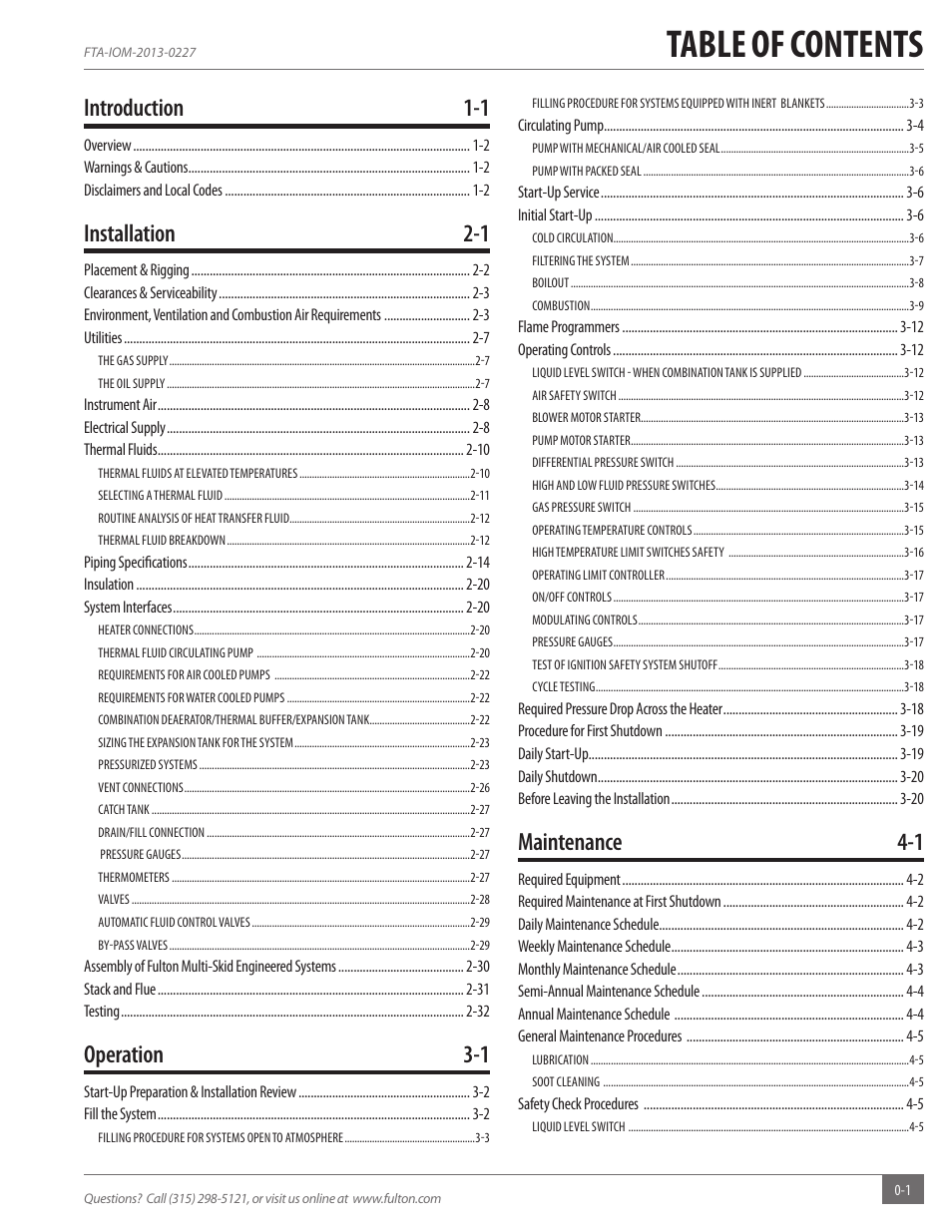 Fulton Vertical Tubeless (FT-A) Thermal Fluid (hot oil) Heater User Manual | Page 3 / 84