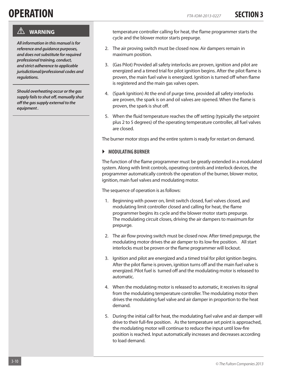 Operation | Fulton Vertical Tubeless (FT-A) Thermal Fluid (hot oil) Heater User Manual | Page 50 / 84