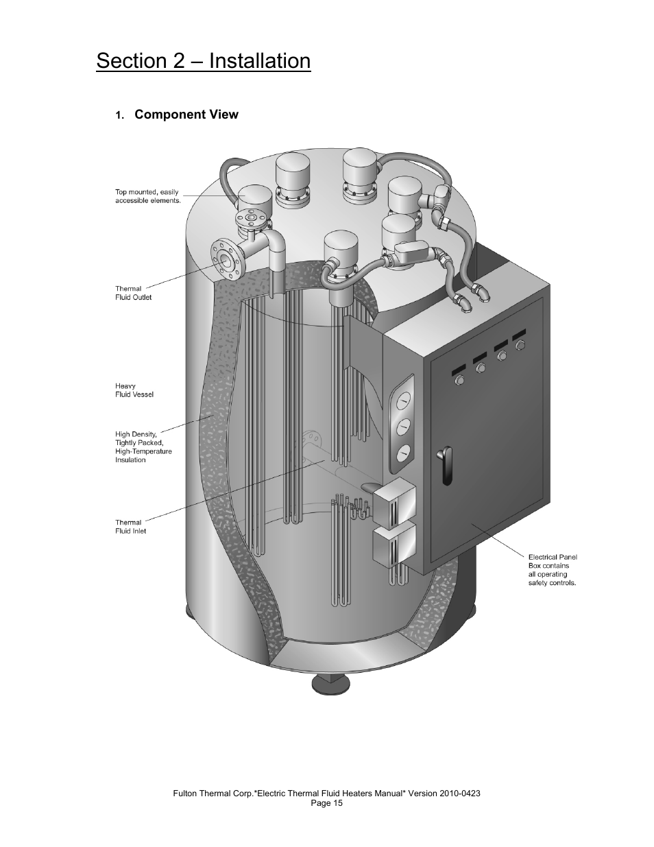 Fulton Vertical Electric (FT-N) Thermal Fluid (hot oil) Heater User Manual | Page 15 / 108