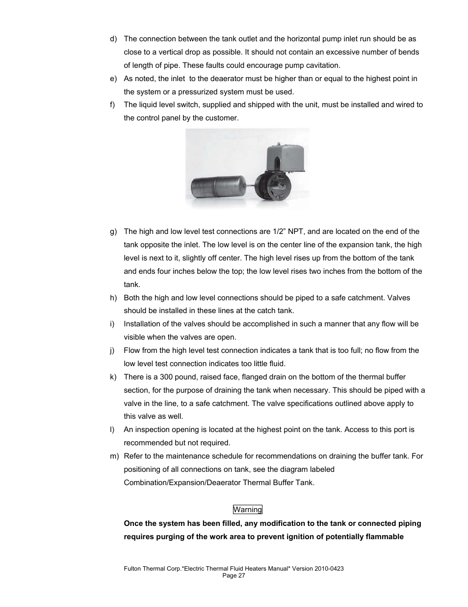 Fulton Vertical Electric (FT-N) Thermal Fluid (hot oil) Heater User Manual | Page 27 / 108