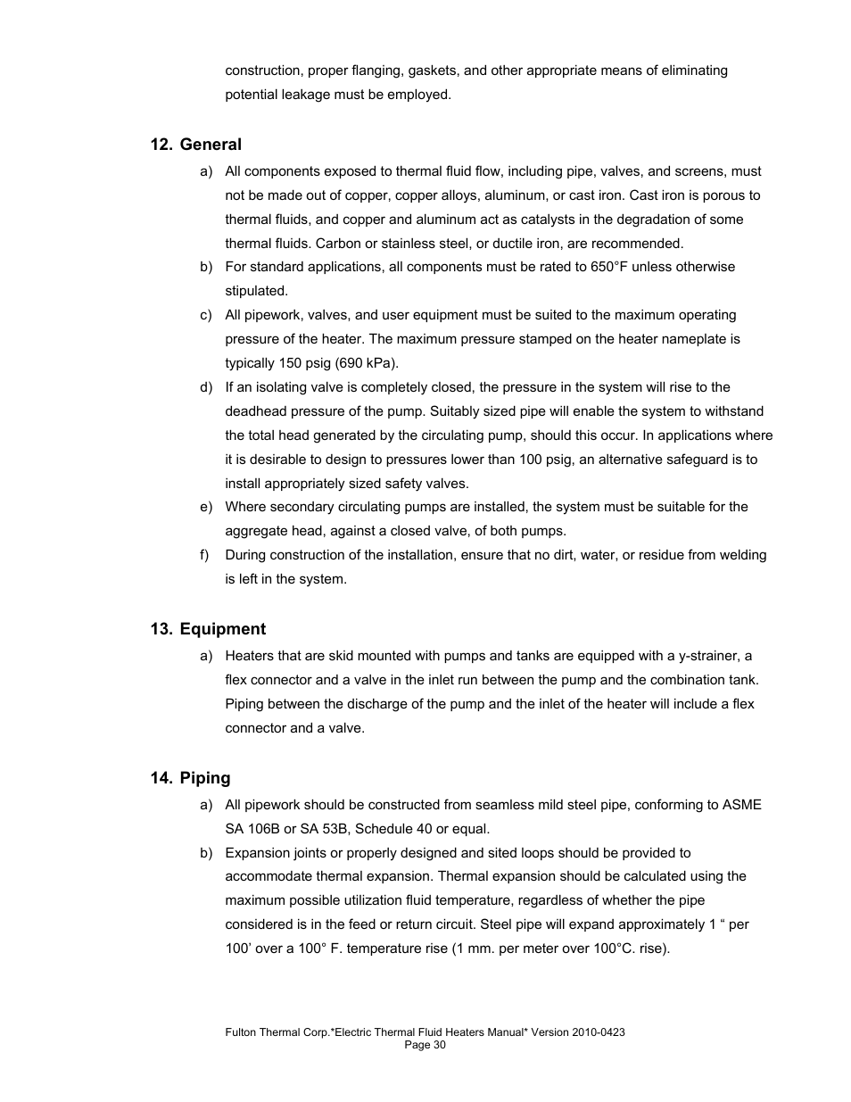 Fulton Vertical Electric (FT-N) Thermal Fluid (hot oil) Heater User Manual | Page 30 / 108