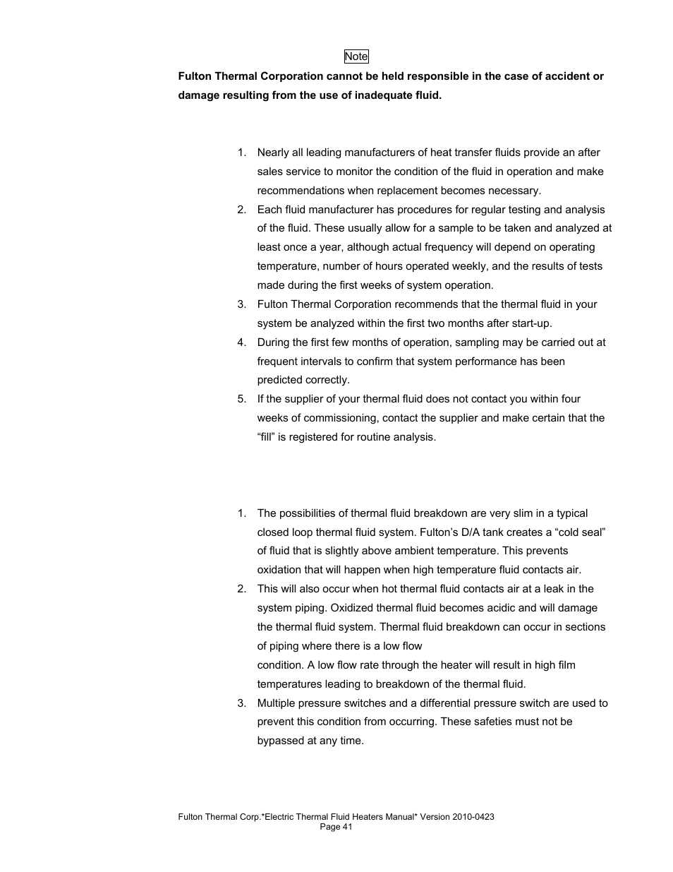 Fulton Vertical Electric (FT-N) Thermal Fluid (hot oil) Heater User Manual | Page 41 / 108