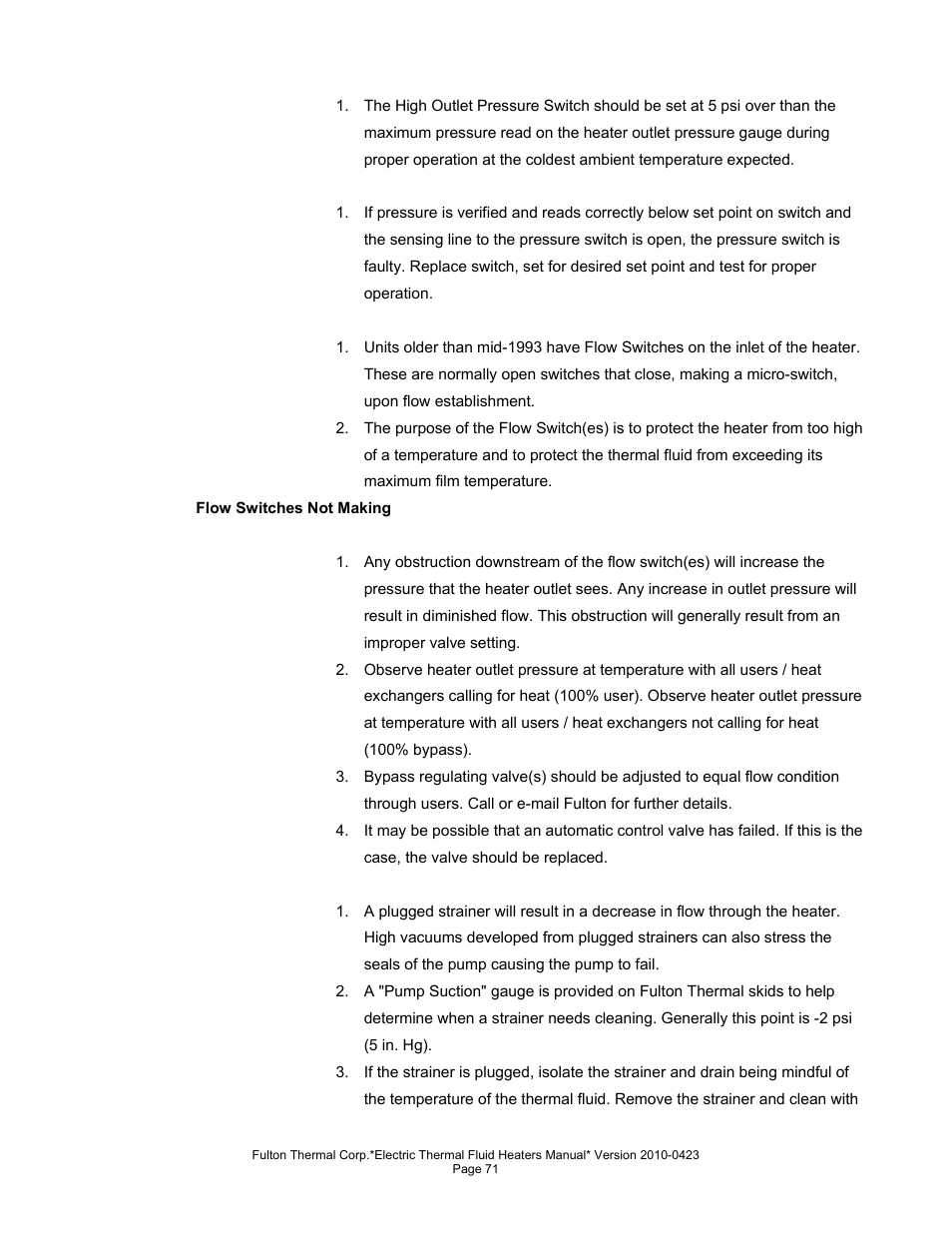 Fulton Vertical Electric (FT-N) Thermal Fluid (hot oil) Heater User Manual | Page 71 / 108