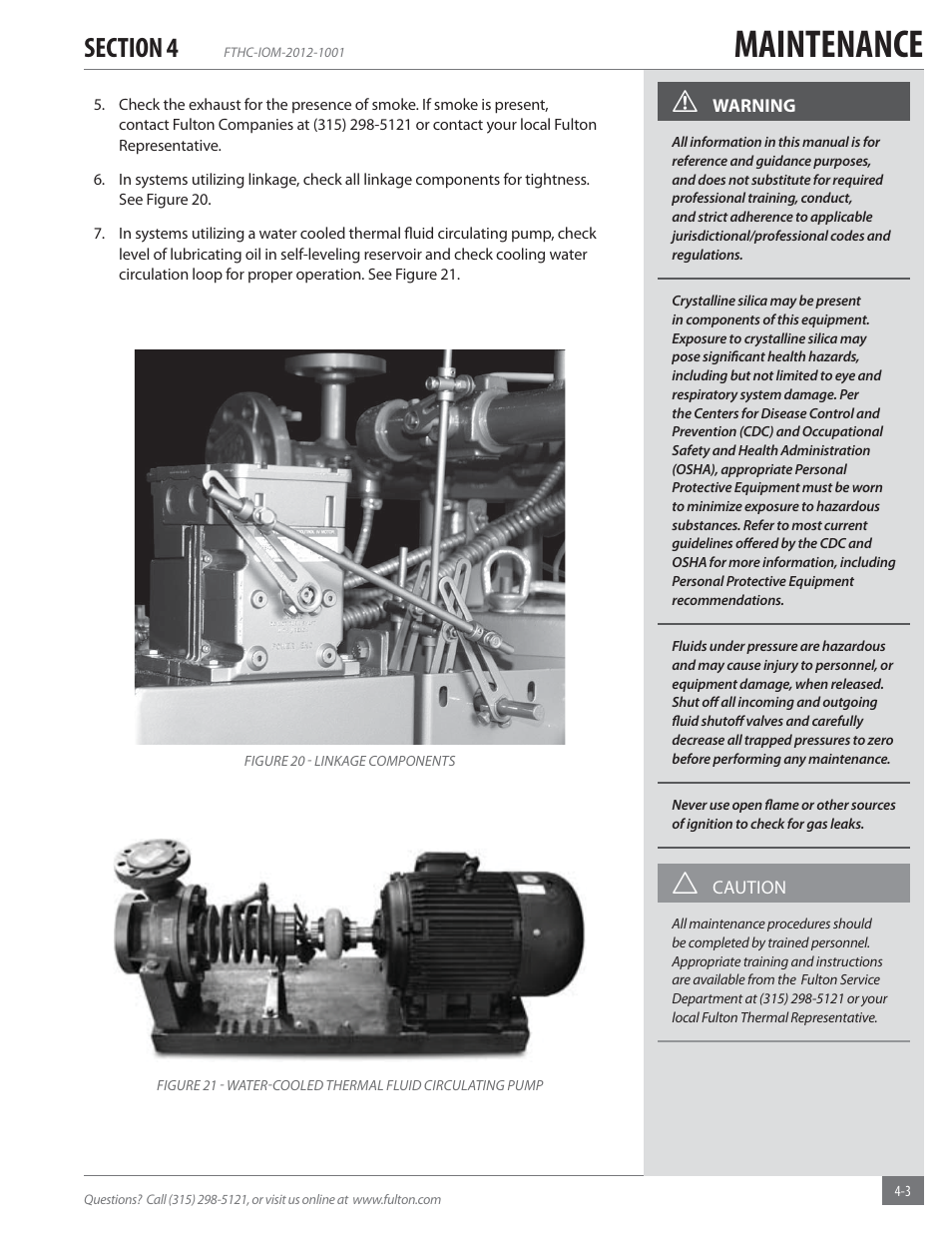 Maintenance | Fulton Alliance (FT-HC) Horizontal Coil Thermal Fluid (hot oil) Heater User Manual | Page 67 / 88