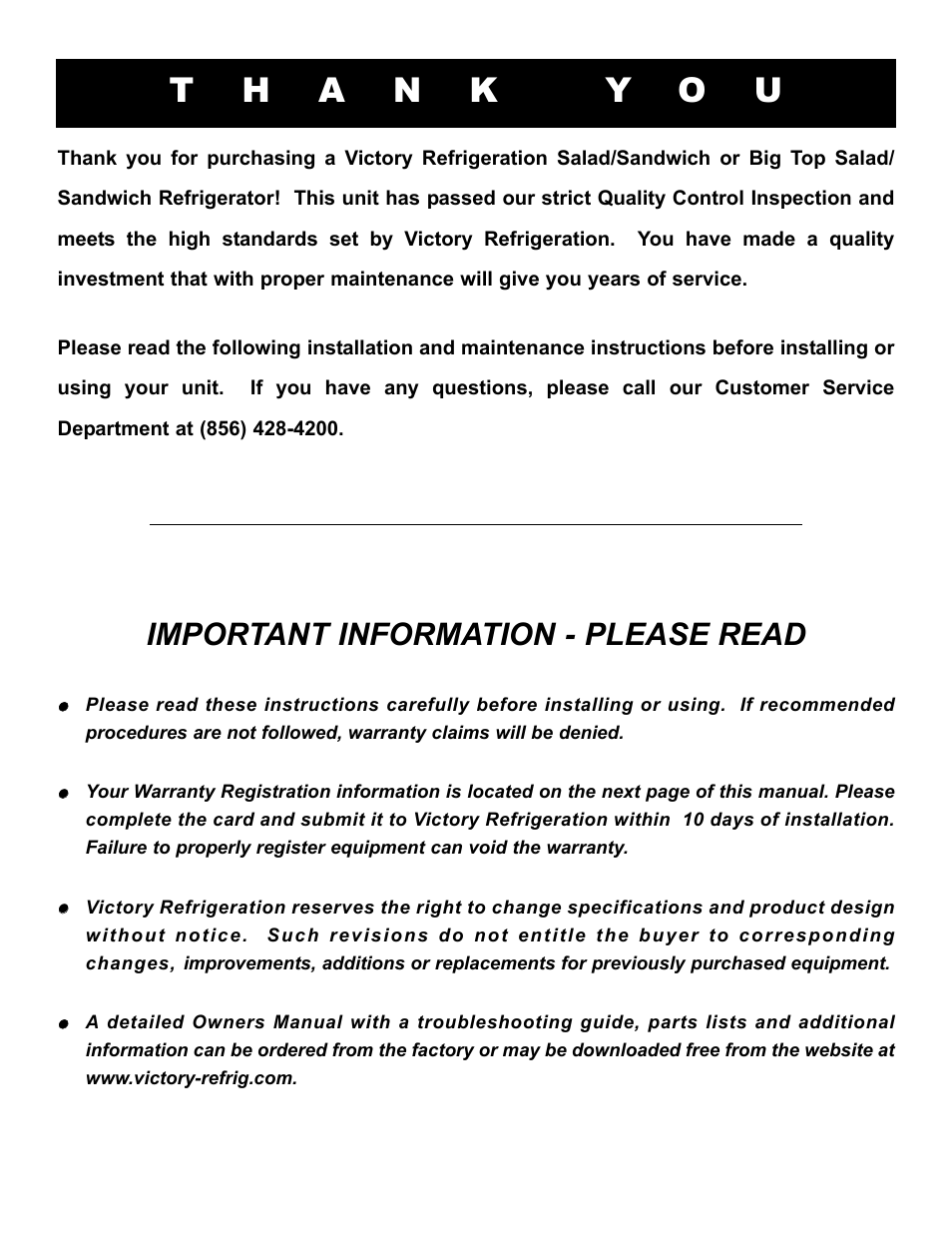 Important information - please read | Victory VUR6-18BT User Manual | Page 2 / 17