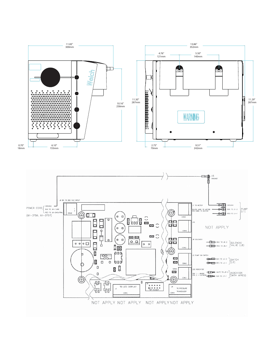 10 dimensional drawing | Welch Vacuum 2028 Self-Cleaning Dry Vacuum System User Manual | Page 24 / 29