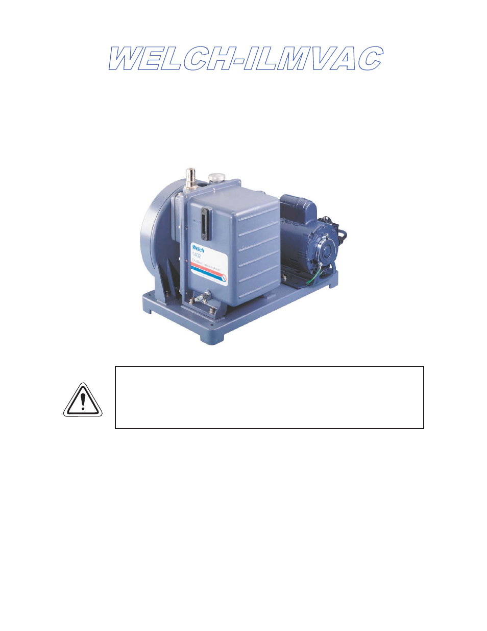 Welch Vacuum 1402 Duoseal Belt Drive User Manual | 28 pages