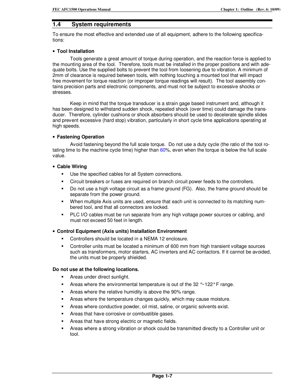 FEC AFC1500 User Manual | Page 21 / 198