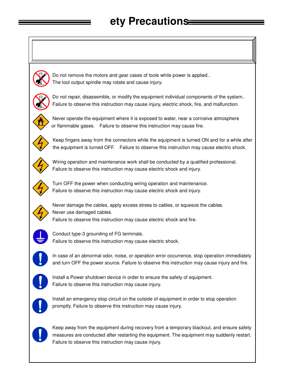 Safety precautions, Warning | FEC AFC1500 User Manual | Page 7 / 198