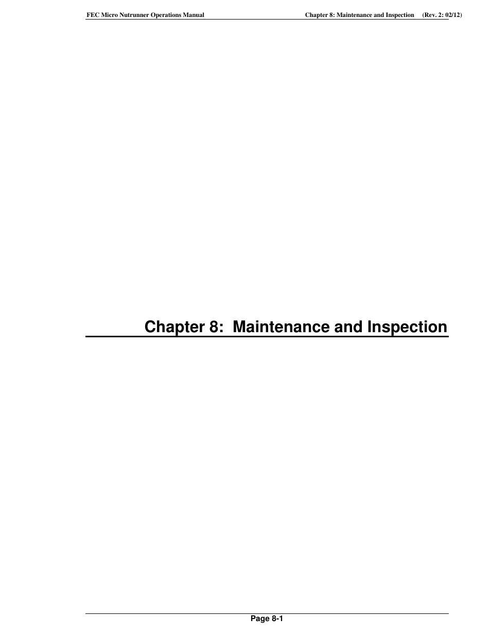 Micro_nr_e8.pdf, Chapter 8: maintenance and inspection | FEC MICRO NR User Manual | Page 97 / 118