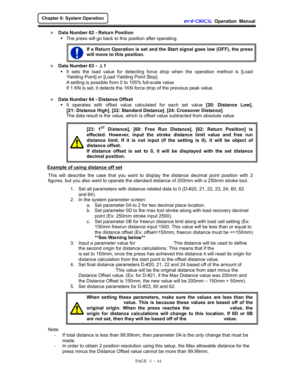 Data number 62, 63 & 64 | FEC DSP1500 (SAN3) User Manual | Page 106 / 160