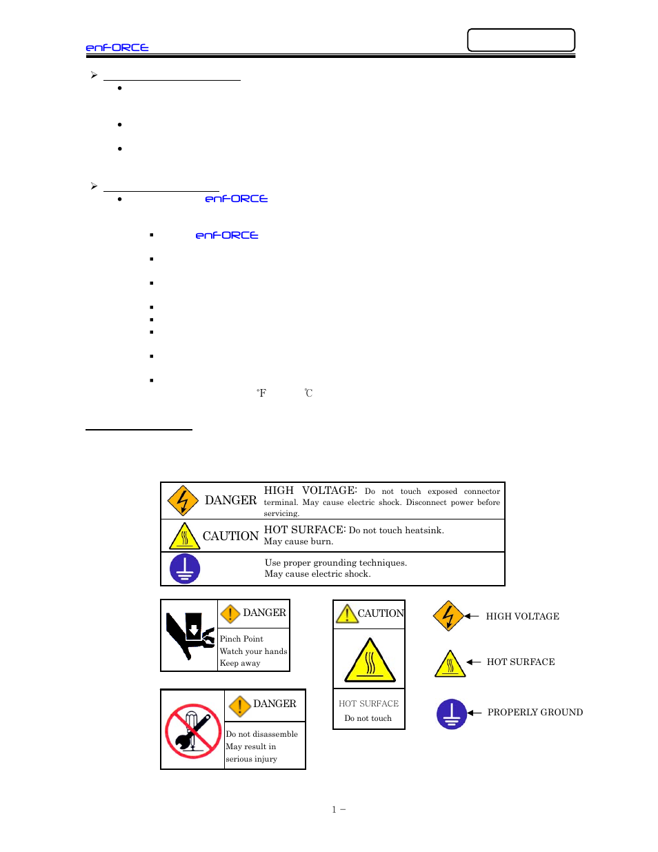 Safety labels | FEC DSP1500 (SAN3) User Manual | Page 13 / 160