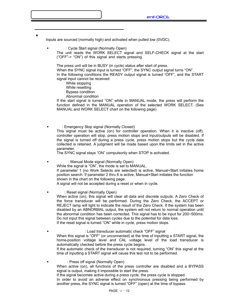 Input signal explanation | FEC DSP1500 (SAN3) User Manual | Page 44 / 160