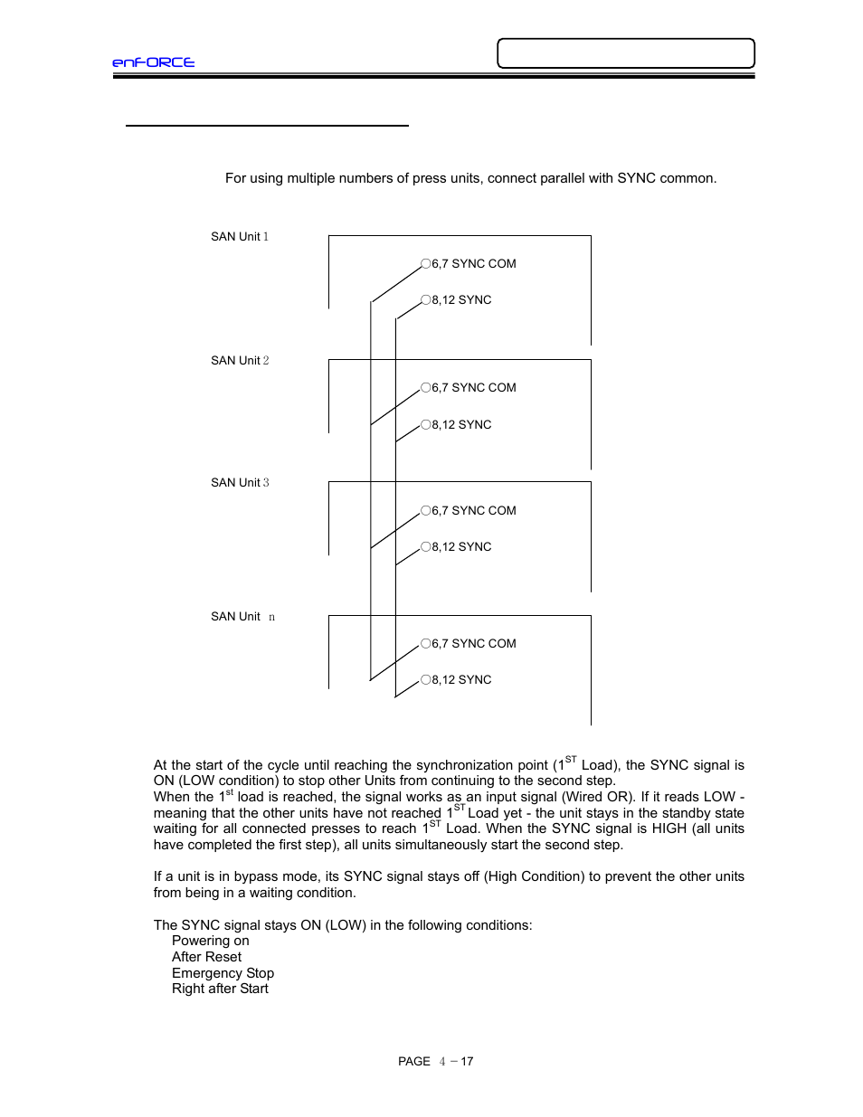 Syncronized press operation | FEC DSP1500 (SAN3) User Manual | Page 49 / 160