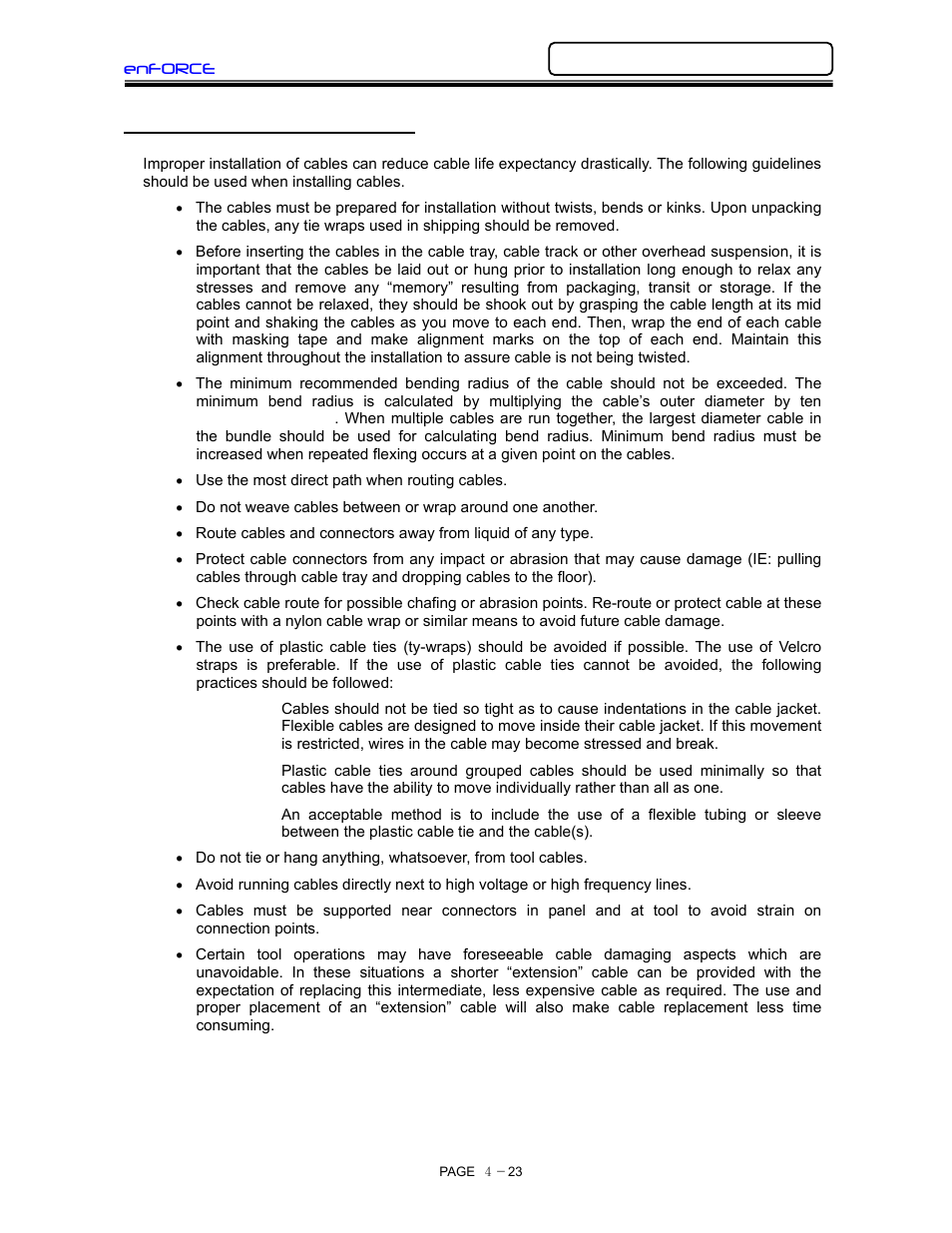 Cable connection guidelines | FEC DSP1500 (SAN3) User Manual | Page 55 / 160