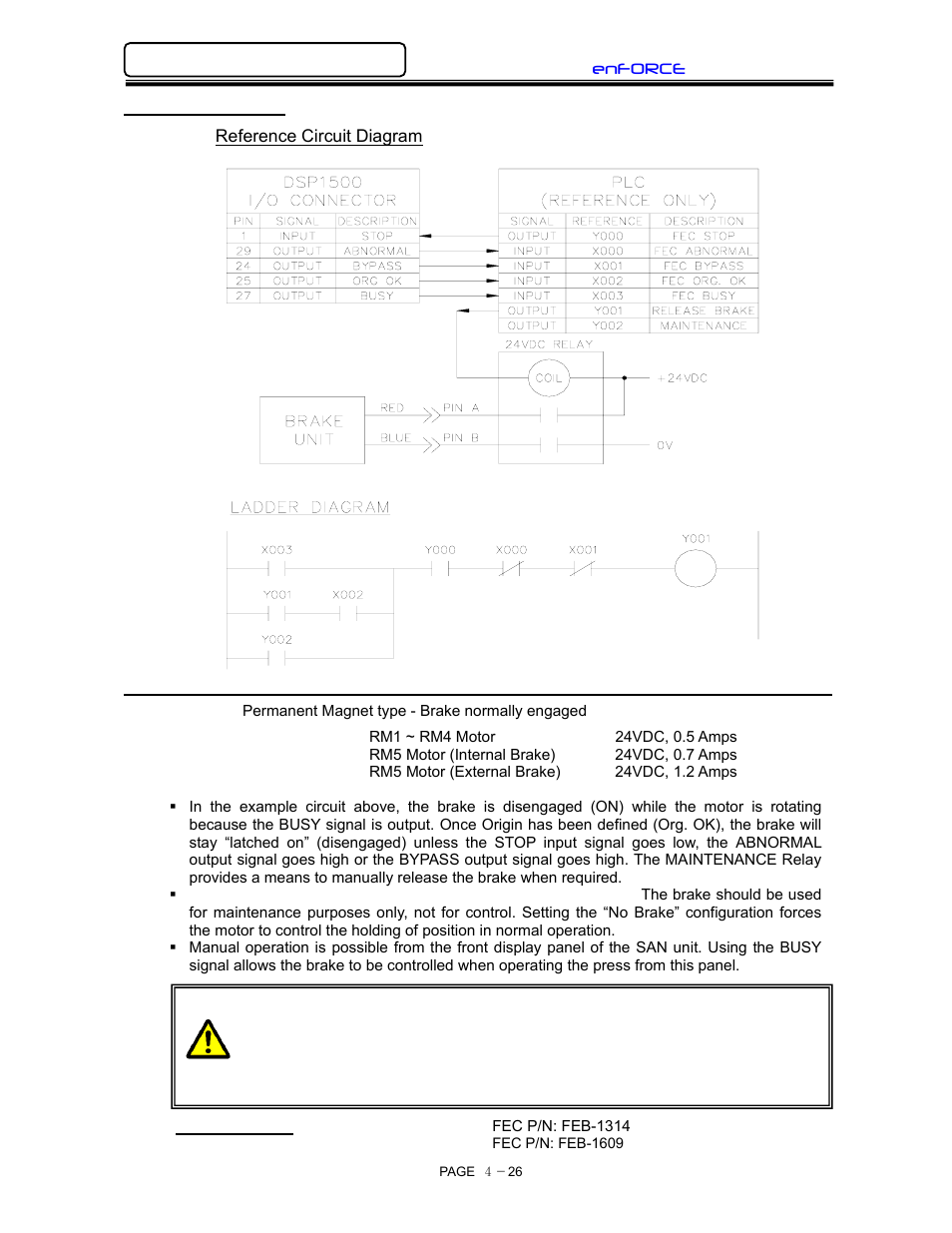 Brake option | FEC DSP1500 (SAN3) User Manual | Page 58 / 160