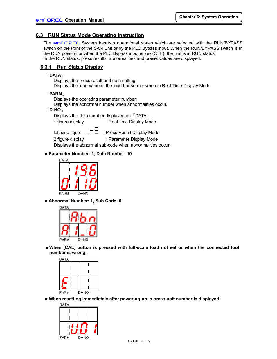 Run status mode operating instruction | FEC DSP1500 (SAN3) User Manual | Page 69 / 160