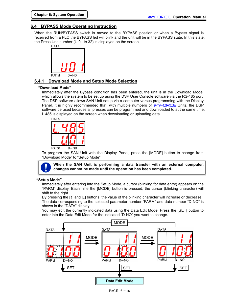 Bypass mode operating instruction | FEC DSP1500 (SAN3) User Manual | Page 78 / 160