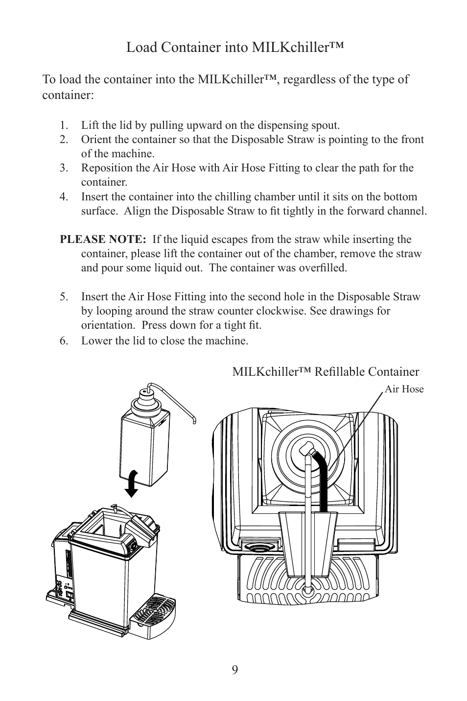 Load container into milkchiller | Frieling MILKchiller™ 0601 User Manual | Page 9 / 25