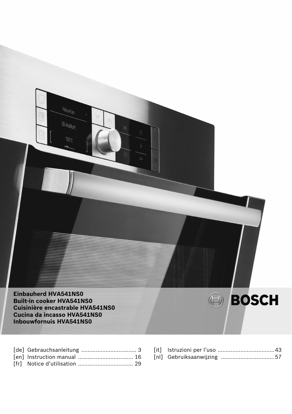 Bosch HVA541NS0 Forno da incasso 90 cm User Manual | 84 pages