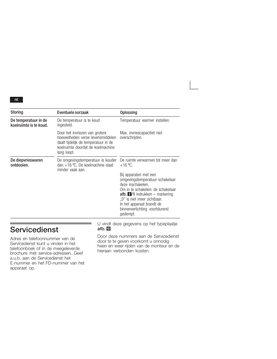 Servicedienst | Bosch KIV34X20 Frigorifero combinato Porta a traino User Manual | Page 60 / 64