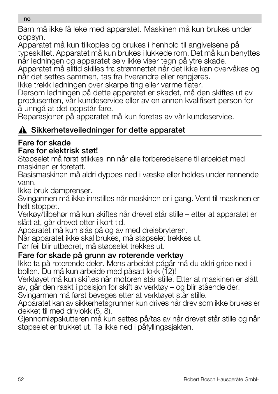 Bosch MUM56S40 User Manual | Page 52 / 173