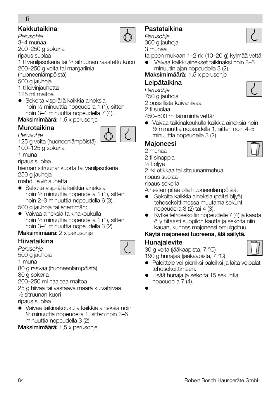 Bosch MUM56S40 User Manual | Page 84 / 173
