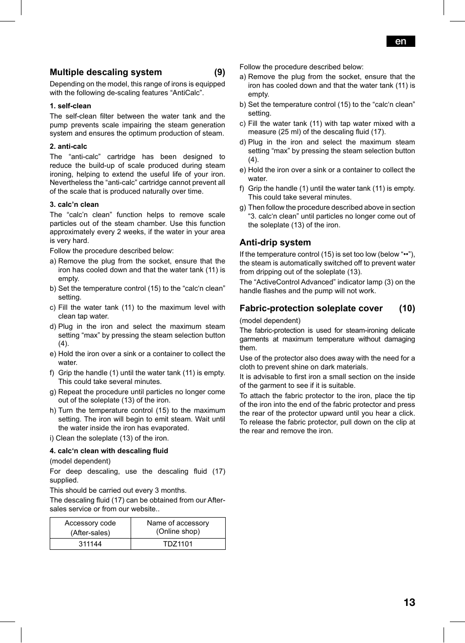 Bosch TDS1216 User Manual | Page 13 / 116